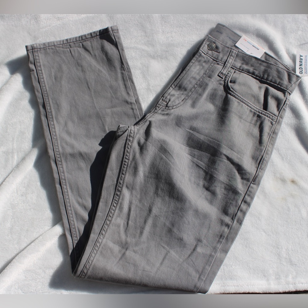 NWT Old Navy Gray Straight Leg Pants Size 30x32